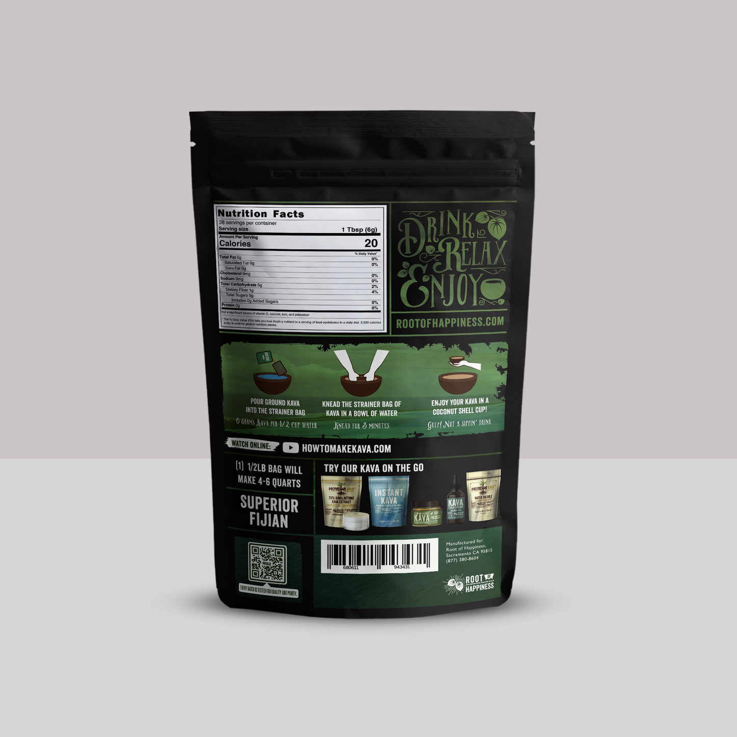 Fijian Kava Powder - Superior 1/2lb