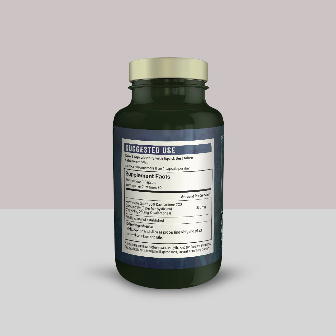 Kava Extract Capsules - Premium 240mg Kavalactones 30ct Bottle